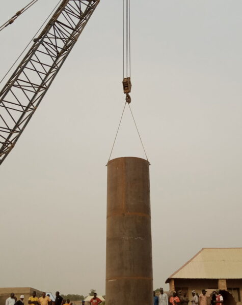 Installation of 1.8m permanent Pile casing